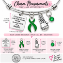 Green Awareness Ribbon Bracelet – Mental Health & Kidney Disease Gift, BADASS Fighter Bracelet with Boxing Glove