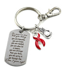 Red Ribbon Encouragament Quote / Poem Keychain - Don't Give Up - Rock Your Cause Jewelry