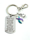 Teal & Purple Ribbon / Encouragement Quote Keychain  / Don't Give Up