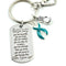 Teal Ribbon Encouragement Poem Keychain - Don't Give Up