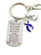 Violet Dark Purple Ribbon Keychain - Never Give Up Encouragement Quote