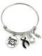 Black Ribbon Charm Bracelet - Stronger than the Storm