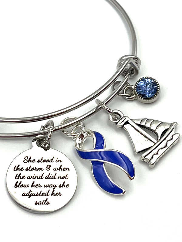 Pick Your Ribbon Bracelet - She Stood in the Storm / Adjusted Her Sails - Rock Your Cause Jewelry