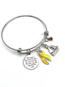 Yellow Ribbon Charm Bracelet - She Stood in the Storm / Adjusted her Sails