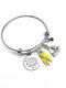 Yellow Ribbon Charm Bracelet - She Stood in the Storm / Adjusted her Sails