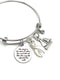 White Ribbon Charm Bracelet -She Stood In The Storm / Adjusted Her Sails