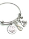 White Ribbon Charm Bracelet -She Stood In The Storm / Adjusted Her Sails