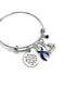 Violet Purple Ribbon Charm Bracelet - She Stood in the Storm / Adjusted Her Sails - Rock Your Cause Jewelry