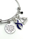 Violet Purple Ribbon Charm Bracelet - She Stood in the Storm / Adjusted Her Sails - Rock Your Cause Jewelry