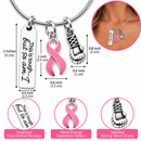 Pink Ribbon Breast Cancer Necklace, This Is Tough But So Am I, Breast Cancer Fighter Gift, Chemo Gift, Survivor Jewelry, Boxing Glove