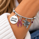 Burgundy Ribbon Bracelet, Multiple Myeloma Awareness Gift, Sickle Cell Jewelry, Brain Aneurysm Survivor, Just Keep Swimming Bracelet