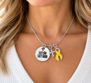 Yellow Ribbon Awareness Necklace, Let Go Let God Faith Jewelry, Sarcoma Cancer Gift, Endometriosis Support, Christian Survivor Necklace
