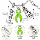 Lime Green Ribbon Necklace, This Is Tough But So Am I, Non Hodgkin Lymphoma Gift, Lyme Disease Awareness, Cancer Fighter Jewelry