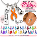 Choose Any Awareness Ribbon Necklace, This Is Tough But So Am I, Cancer Fighter Gift, Survivor Jewelry, Boxing Glove Strength Necklace