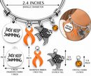 Orange Ribbon Bracelet, Multiple Sclerosis MS Awareness Gift, Leukemia Survivor Jewelry, Just Keep Swimming, Cancer Warrior Gift