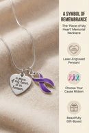 Lime Green Ribbon Memorial Necklace / A Piece of My Heart is in Heaven - Rock Your Cause Jewelry