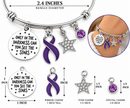 Violet Ribbon Bracelet, Hodgkin Lymphoma Awareness Jewelry, Cancer Survivor Gift, Only in the Darkness Can You See the Stars