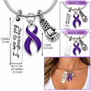 Choose Any Awareness Ribbon Necklace, This Is Tough But So Am I, Cancer Fighter Gift, Survivor Jewelry, Boxing Glove Strength Necklace