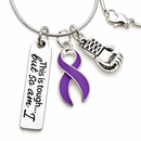 Purple Ribbon Necklace, This Is Tough But So Am I, Cancer Fighter Gift, Pancreatic Cancer, Lupus, Epilepsy Awareness Jewelry, Survivor Gift