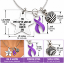 Choose Any Awareness Ribbon Necklace, You Can't Stop the Waves Starfish Pendant, Personalized Cancer Survivor Gift, Inspirational Beach Jewelry