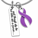 Purple Ribbon Necklace, Pancreatic Cancer Awareness, Lupus Warrior Gift, Alzheimer's Support, Epilepsy Awareness, She Is Fierce Jewelry