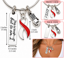Choose Any Awareness Ribbon Necklace, This Is Tough But So Am I, Cancer Fighter Gift, Survivor Jewelry, Boxing Glove Strength Necklace