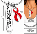 Red Ribbon Awareness Necklace, HIV AIDS Awareness Gift, Heart Disease Survivor, Stroke Warrior Jewelry, She Is Fierce Necklace