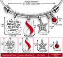 Red and White Ribbon Bracelet, Aplastic Anemia Awareness Gift, Head and Neck Cancer Jewelry, Oral Cancer Survivor Gift, DVT Support