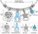 Prostate Cancer Awareness Bracelet, Light Blue Ribbon Jewelry, Prostate Cancer Survivor Gift, Inspirational Cancer Support Bracelet