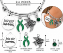 Green Ribbon Bracelet, Mental Health Awareness Gift, Kidney Disease Jewelry, Organ Donation, Just Keep Swimming Bracelet