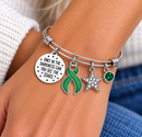 Green Ribbon Awareness Bracelet, Mental Health Gift, Kidney Disease Support, Only in the Darkness Can You See the Stars, Hope Jewelry