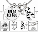 Rare Disease Awareness Necklace, Zebra Ribbon Jewelry, Let Go Let God Faith Necklace, EDS Gift, Neuroendocrine Cancer Survivor Gift