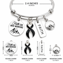 Black Ribbon Faith Bracelet, Faith Can Move Mountains Bracelet, Melanoma Awareness Gift, Cancer Support Jewelry, Mourning & Grief Gift