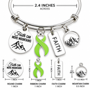 Non Hodgkin Lymphoma Bracelet, Lime Green Ribbon Bracelet, Faith Can Move Mountains, Cancer Survivor Gift, Lymphoma Awareness Jewelry