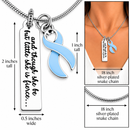 Light Blue Awareness Ribbon Necklace, She Is Fierce Jewelry, Prostate Cancer Awareness, Men's Health Support, Cancer Survivor Gift, Warrior Necklace