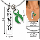 She Is Fierce Necklace, Green Awareness Ribbon, Mental Health Awareness Gift, Kidney Disease Survivor, Organ Donation, Warrior Jewelry
