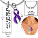 Violet Ribbon Necklace, Hodgkin Lymphoma Awareness Gift, Lymphoma Survivor Jewelry, She Is Fierce Necklace, Cancer Warrior Gift