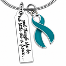 Though She Be But Little She Is Fierce Necklace, Choose Any Awareness Ribbon Color, Cancer Survivor Gift, Warrior Jewelry, Inspirational Gift