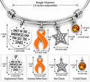 Orange Ribbon Awareness Bracelet, Multiple Sclerosis MS Gift, Leukemia & Kidney Cancer Support Jewelry, Inspirational Survivor Gift