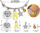 Yellow Ribbon Bracelet, Sarcoma Awareness Gift, Bone Cancer Survivor Jewelry, Endometriosis Support, Inspirational Star Charm Bangle