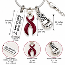 Burgundy Ribbon Cancer Awareness Necklace, This Is Tough But So Am I Gift, Multiple Myeloma Jewelry, Cancer Fighter Survivor Gift