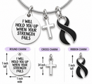 Black Ribbon Awareness Necklace, I Will Hold You Up Necklace, Melanoma Support Gift, Grief Memorial Jewelry, Christian Cross Necklace