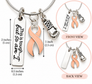 Peach Ribbon Necklace, This Is Tough But So Am I Necklace, Uterine Cancer Gift, Endometrial Cancer Awareness Jewelry, Fighter Gift