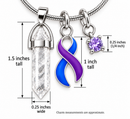 Blue & Purple Ribbon Healing Quartz Crystal Necklace