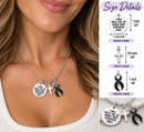 Black Ribbon Awareness Necklace, I Will Hold You Up Necklace, Melanoma Support Gift, Grief Memorial Jewelry, Christian Cross Necklace
