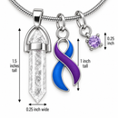 Blue & Purple Ribbon Healing Quartz Crystal Necklace