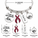 Multiple Myeloma Bracelet, Burgundy Ribbon Awareness Bracelet, Faith Can Move Mountains, Cancer Survivor Gift, Myeloma Support Gift