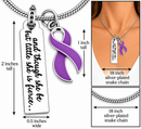 Purple Ribbon Necklace, Pancreatic Cancer Awareness, Lupus Warrior Gift, Alzheimer's Support, Epilepsy Awareness, She Is Fierce Jewelry
