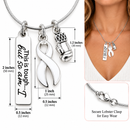 White Ribbon Awareness Necklace – This Is Tough But So Am I Jewelry – Cancer Survivor Gift – Boxing Glove Strength Necklace – Support Gift