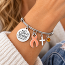 She Is Strong Awareness Ribbon Bracelet – Proverbs 31:25 Christian Survivor Gift – Choose Any Ribbon Color – Cancer, Chronic Illness & Support Jewelry